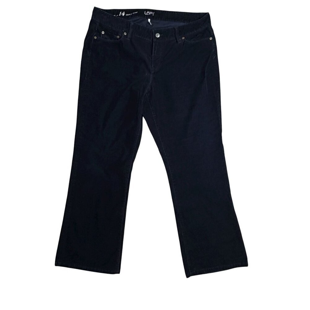 Ann Taylor Loft Corduroy Bootleg Pants Black Size 14